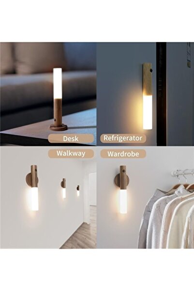 Zoom Plus Zoomplus Motion Sensor Night Lights Magnet Body Sensor Hallway Night Lights Rechargeable - BROWN