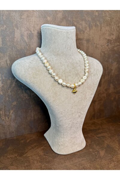 ZİDE AKSESUAR 925 ayar arı model kolye uçlu gerçek barok incili kolye