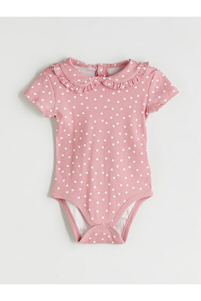 LC Waikiki Lcw Baby Bebe Polka Dot Baby Girl Snap Fastener Bodysuit