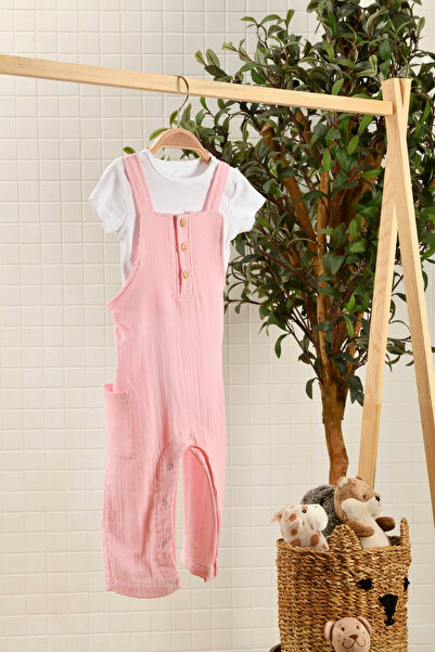 e&f Store Müslin Bebek Salopet Tulum - Bebe Pembe