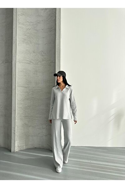 Rabi Shine KADIN PAMUKLU POLO YAKA İKİLİ TAKIM