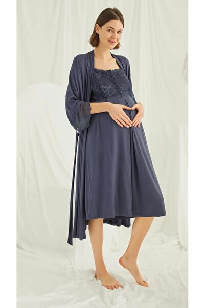 NightLove طقم روب أمومة بأزرار أمامية من Monamise 18670