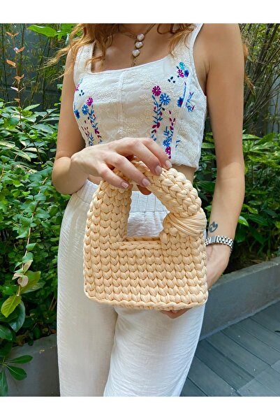 BRC HANDMADE incila sade örgü penye çanta