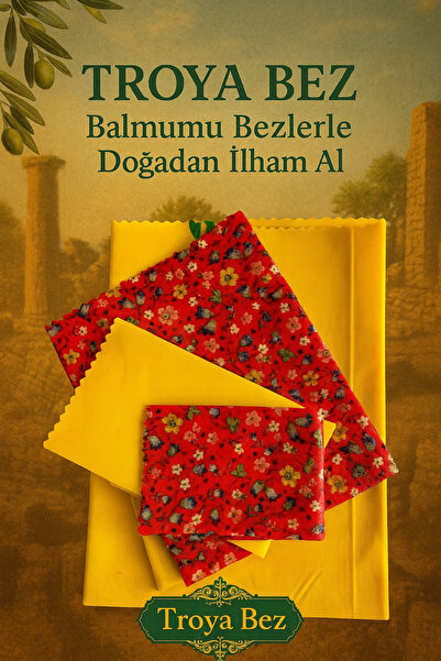 TROYA ARICILIK GIDA Troya Tekrar Kullanılabilir Balmumu Gıda Saklama Bezi 4’L...