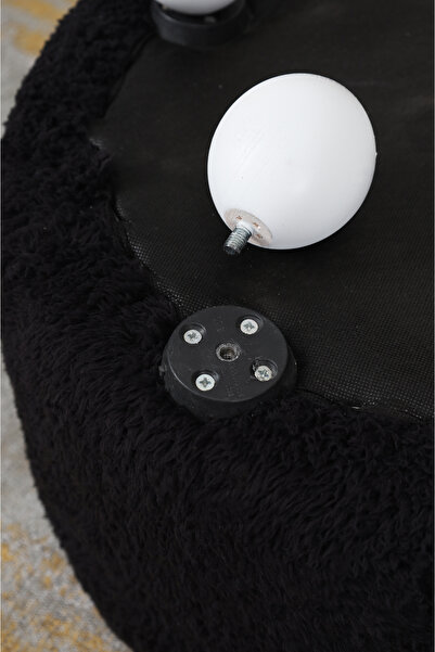 PUFMANYA POLO X-LARGE 45 X 45 CM DOĞAL AHŞAP GÜRGEN AYAKLI YUMUŞACIK PELUŞ PUF KOLTUK