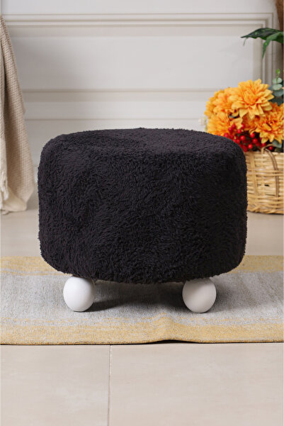 PUFMANYA POLO X-LARGE 45 X 45 CM DOĞAL AHŞAP GÜRGEN AYAKLI YUMUŞACIK PELUŞ PUF KOLTUK