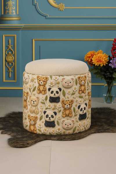 PUFMANYA LAVİNYA 3 BOYUTLU DİJİTAL BASKILI SANDIKLI X LARGE 45 CM X 45 CM PUF KOLTUK