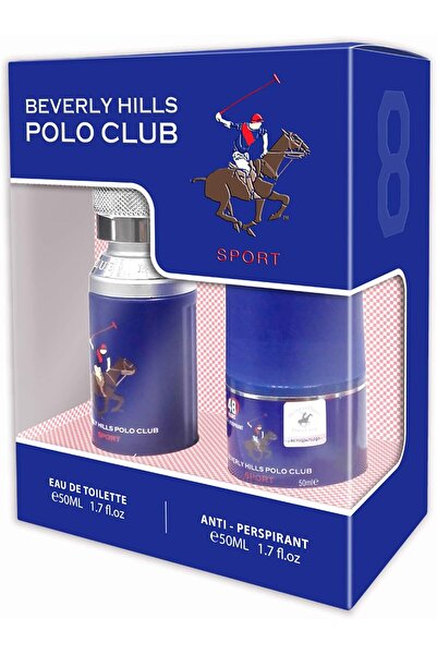 Beverly Hills Polo Club مجموعة هدايا مع عطر سبورت رقم 8 أو دو تواليت للرجال 5...