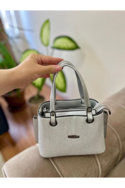 zemihra Geantă de umăr și de braț pentru femei, argintie, cu 3 compartimente, cu curea de umăr reglabilă