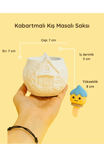 colorbuddie Boyanabilir Kabartmalı Kış Masalı Saksı – Güçlendirilmiş Seramik ...