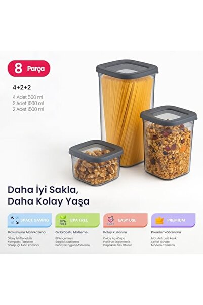 STOREMAX Sellbuyst Life Tower Premium 8-Piece Storage Container Set – 3 Different Sizes, Vertical Design, Lockable Containers