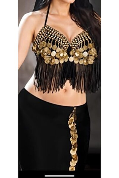 Generic Elegant Black Oriental Dance Outfit with Unique Design