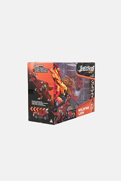 Screechers Wild Wild Fire Lion Transformation Monster Car, Red
