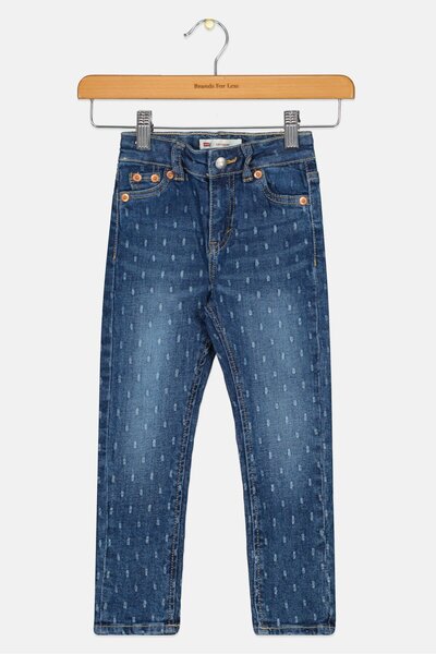 Levi's Toddlers Girl Textured Denim Jeans, Blue