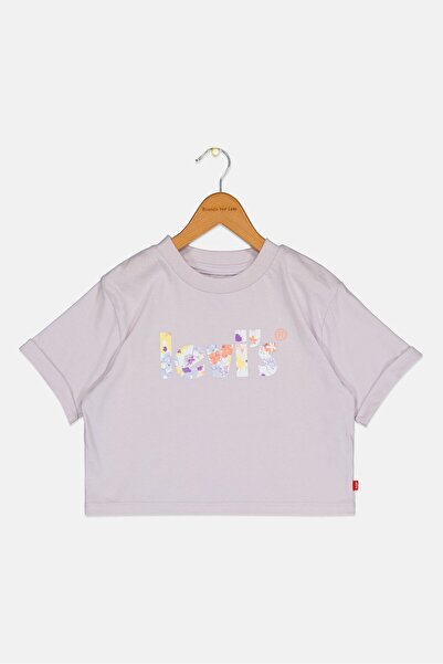 Levi's بلوزة للبنات الصغار بأكمام قصيرة وياقة دائرية وشعار العلامة التجارية، ...