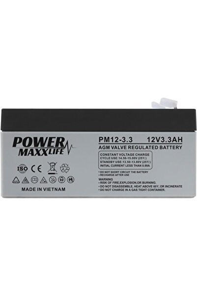 Generic بطارية قابلة لإعادة الشحن POWER MAX 12V 3.3AH VRLA AGM