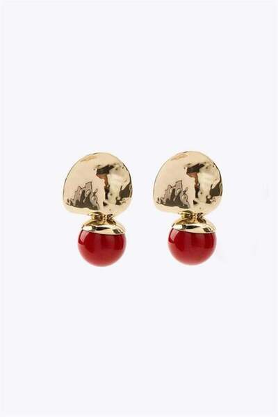 Royaleks Top Earrings - Burgundy