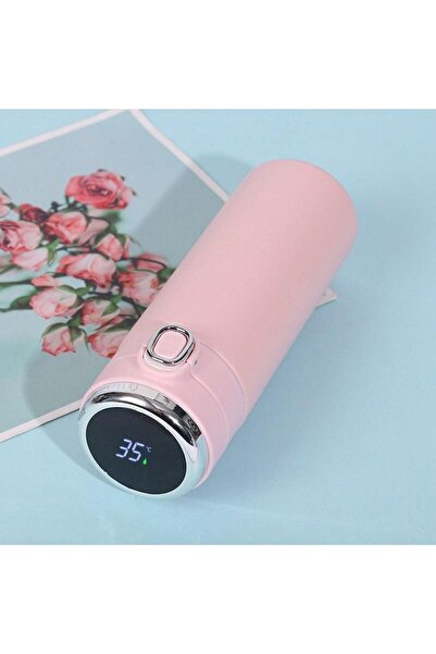 Bonnie Clyde Stainless Pink Thermos with Steel Digital Display Lock Lid 420 ml Pink - Bcp1.Dinjtserx5753-Pem