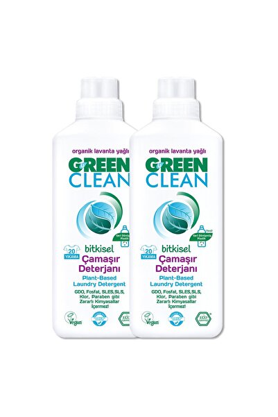 Green Clean ı Organik Lavanta YağlıU Bitkisel Çamaşır Deterjan 2'li Set