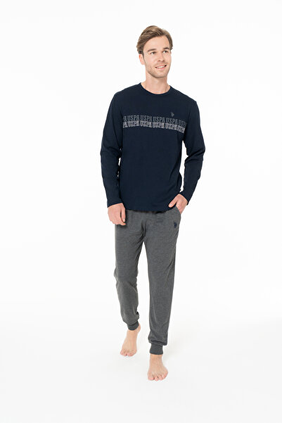 U.S. Polo Assn. Ανδρικά ρούχα για το σπίτι με λαιμόκοψη Navy Blue Comfort - N...