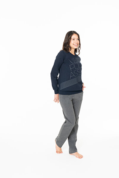 U.S. Polo Assn. Kadın Konforlu Günlük Kullanım Lacivert Pijama Takımı - Lacivert - BCP1.20T12Q3-NLAC