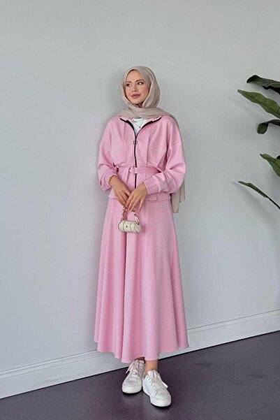 Şulemoda Giyim Σετ Ladik με πλισέ παντελόνι ροζ