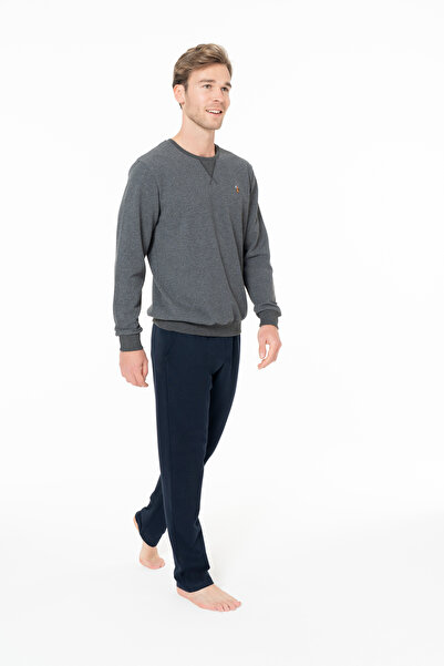 U.S. Polo Assn. Men's Pocket Detailed Straight Leg Long Sleeve Pajama Set Anthracite - Anthracite - Ilc2.18Q93K3-Eant