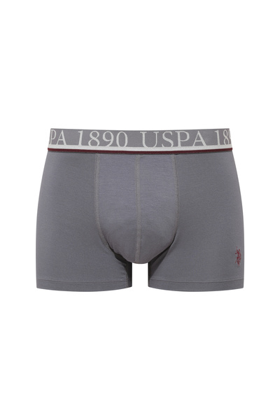 U.S. Polo Assn. Ανδρικά εσώρουχα μονόχρωμα 3 τεμαχίων σε κουτί Boxer Anthraci...