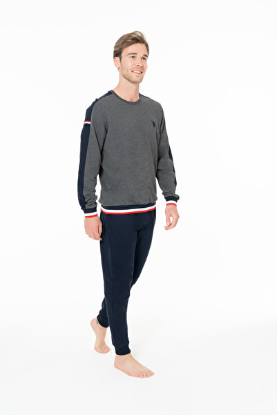 U.S. Polo Assn. Men's Crew Neck Elasticated Cuffs Anthracite Home Wear - Anthracite - Ilc2.18K93Y1-Mant