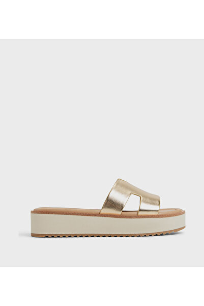 Aldo صندل Anayelie ذو النعل السميك الذهبي للنساء