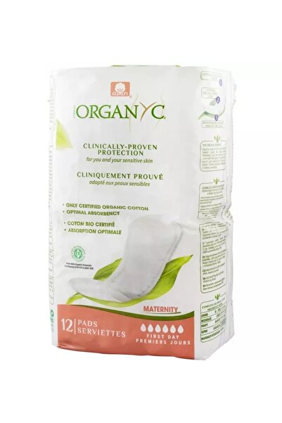 Organyc Absorbante intime din bumbac 100% , pentru perioada de dupa nastere 12 buc