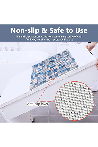 OEM Anti-slip shower mat 60x60cm, soft with drain holes, checkered