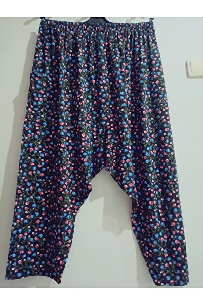 hoaryage Penye Kumaş Çiçek Desenli Cepli Şalvar %100 Pamuk