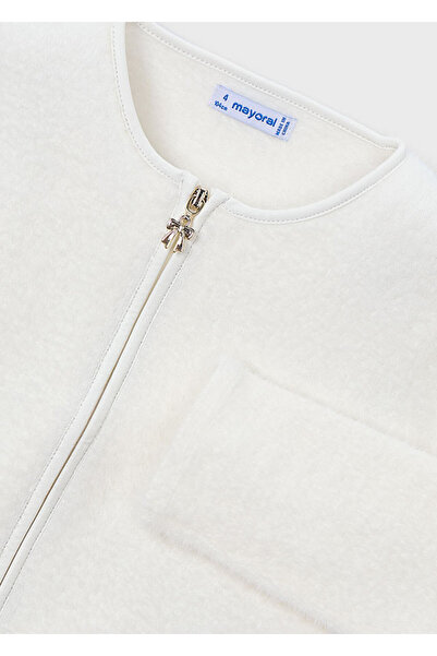 MAYORAL Kız Çocuk Kürklü Örme Hırka Krem 4310