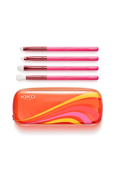 Kiko Makyaj Fırçaları - Flares Of Fluo Eye Brush Set Çantalı Fırça Seti