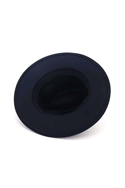 Pursehuit Women's hat, navy blue, with white and Gold coloured feathers, Laura