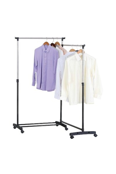 OEM Cuier metalic cu roti pentru haine 155.5x41.5x161cm