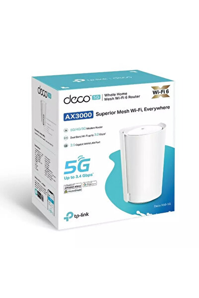 TP-LINK جهاز توجيه منزلي Deco X50-5G، بسرعة تصل إلى 3.4 جيجابت في الثانية، أبيض