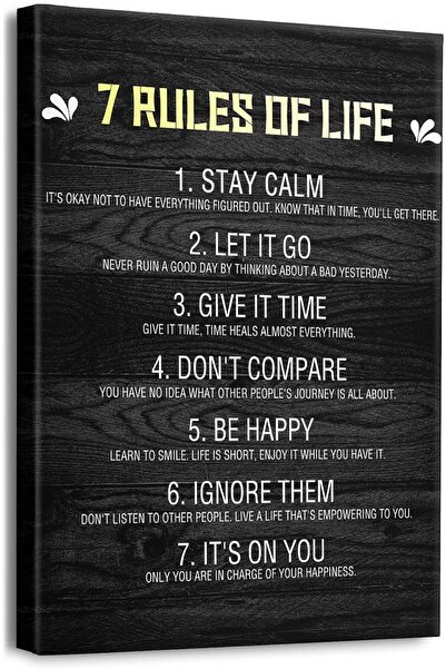 Emoda home Trove Inspirational Office Wall Art – 7 Rules of Life Motivational...