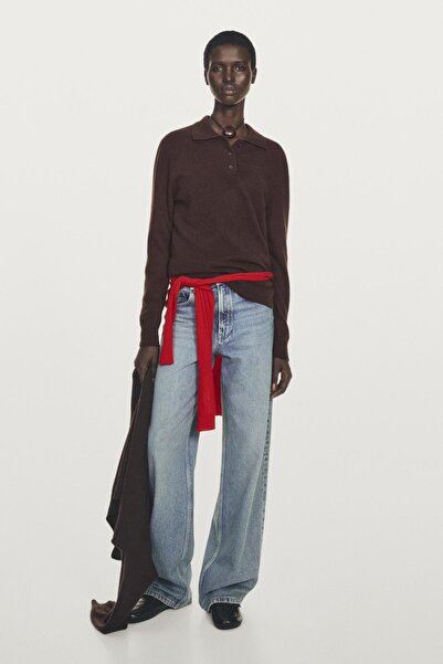 Massimo Dutti %100 kaşmir triko polo yaka kazak