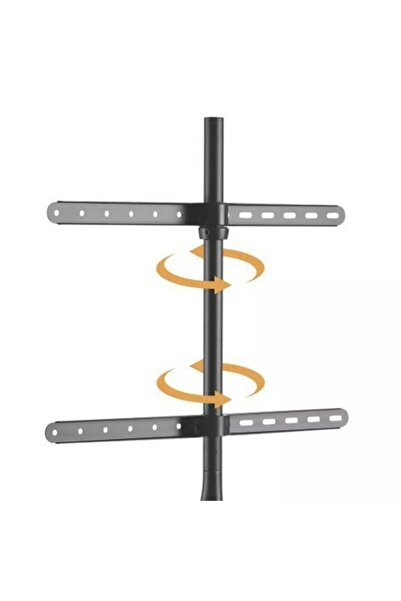 Brateck Artistic Easel Studio TV Stand for 45-65 Inch Matte Black Bracket with Walnut Tripod Base