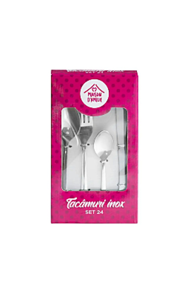 Maison D'Amelie Set tacamuri din otel inoxidabil pentru 6 persoane - 24 pcs