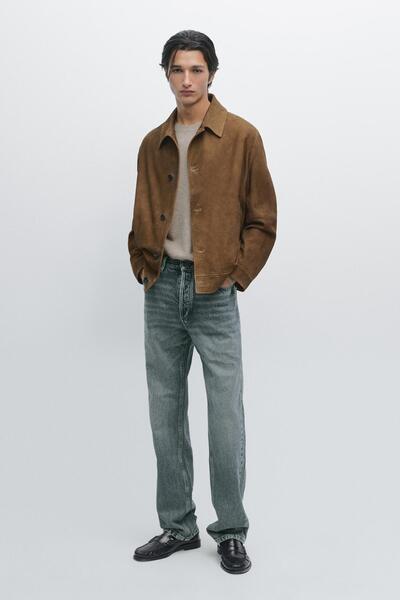 Massimo Dutti Düğmeli napa deri ceket