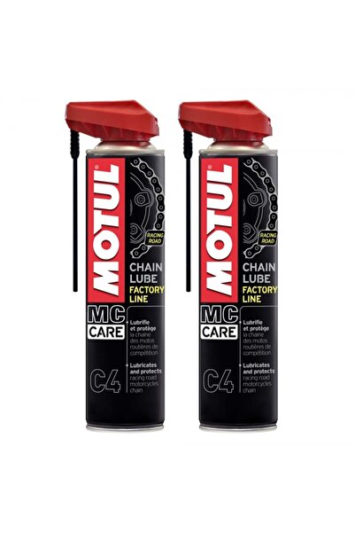 Motul Pack of 2 C4 Factory Line Chain Lubricant Spray 400 ml