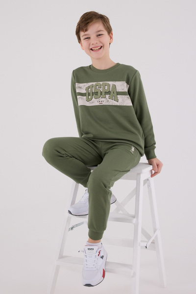 U.S. Polo Assn. U.S. Polo Assn. Boys Khaki Jumpsuit Set