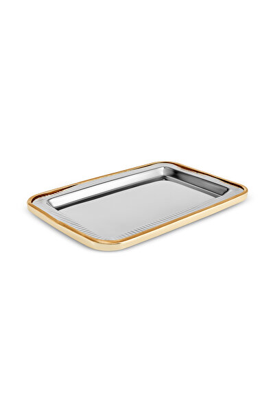 Karaca Ring Dekoratif Tepsi Gold 37x25 cm