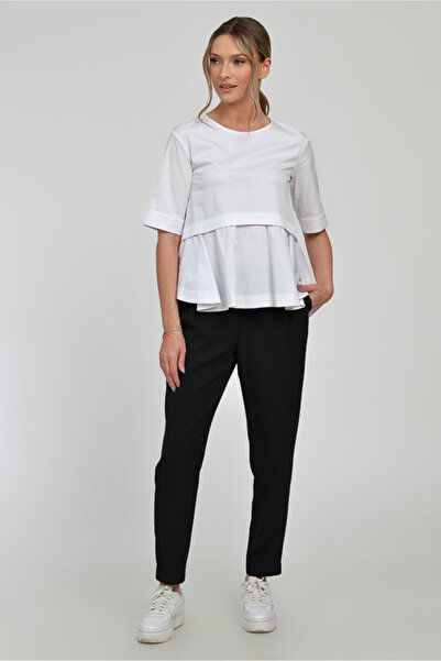 Giorgal Bluza dama alba volanase bumbac ALI