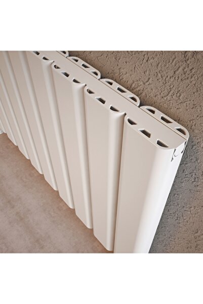 Lojimax Diamond Double Alüminyum Çift Panel Dikey Radyatör 1800x300 mm 3 Dilim RAL 9016 Dokulu Beyaz 1117 W