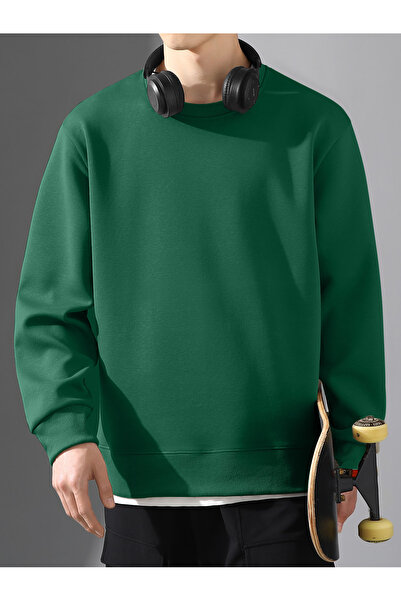 Leader leather Унисекс суитшърт с обло деколте – 2-слоен полиестер с кадифена...