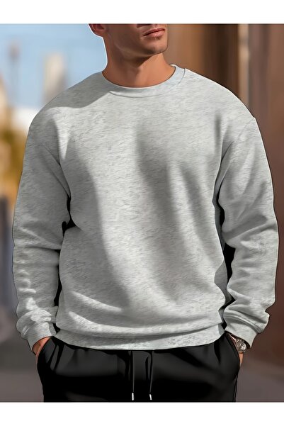 Leader leather Унисекс суитшърт с обло деколте – 2-слоен полиестер с кадифена...